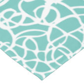 ミントと白の海辺サンゴ模様 テーブルクロス (アングル)