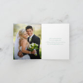 ミントと白の花のハートの写真　ありがとうカード サンキューカード (内部)