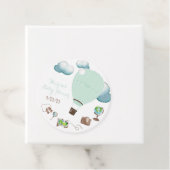 ミントと茶色のホットエアバルーン赤ちゃんシャワーのお気に入り フェイバータグ (インサイチュ)