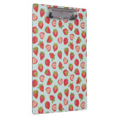 ミントと赤の夏のイチゴのパターン クリップボード (右)