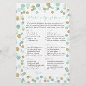 ミントと金ゴールドのグリッターあなたの電話ゲームの中に何があるか (正面/裏面)