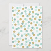 ミントと金ゴールドグリッターのsipとsee招待状 招待状 (裏面)