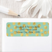 ミントと金ゴールドグリッツドット ラベル (インサイチュ)