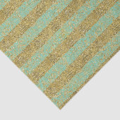 ミントと金ゴールドフェイクグリッターストライプ 薄葉紙 (詳細)