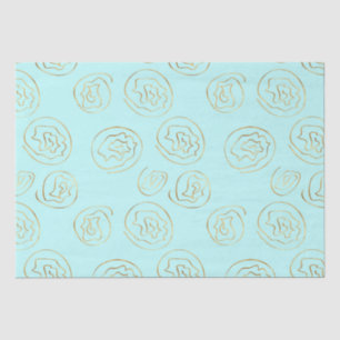 ミントと金ゴールドフェイク箔のバラ 薄葉紙