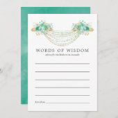 ミントと金ゴールドフローラストリングライトブライダルアドバイス アドバイスカード (正面/裏面)