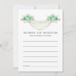 ミントと金ゴールドフローラストリングライトブライダルアドバイス アドバイスカード