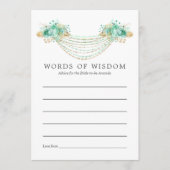 ミントと金ゴールドフローラストリングライトブライダルアドバイス アドバイスカード (正面)