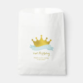 ミントと金ゴールドプリンセス誕生日パーティー フェイバーバッグ (正面)