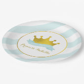 ミントと金ゴールドプリンセス誕生日パーティー ペーパープレート (アングル)