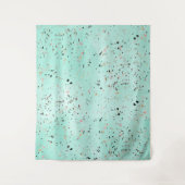 ミントと金ゴールド大理石テラッツォデザイン紙吹雪 タペストリー (正面)