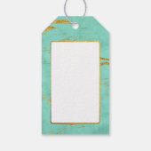 ミントと金ゴールド大理石パターンありがとう ギフトタグ (裏面)
