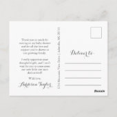 ミントと金ゴールド赤ちゃんシャワーありがとうはがき ポストカード (裏面)