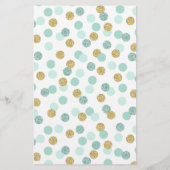 ミントと金ゴールド赤ちゃんシャワー価格右ゲームカード (裏面)