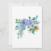 ミントと青の水の色ボホフローラベビーシャワー 招待状 (裏面)