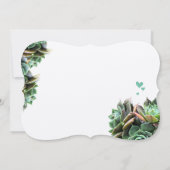 ミントと黄色のモダン多肉株結婚 招待状 (裏面)