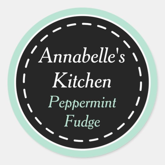 ミントと黒のキッチンシール ラウンドシール (正面)