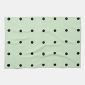 ミントと黒水玉模様キッチンタオル キッチンタオル (横)