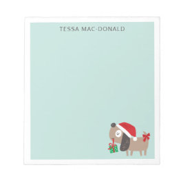 ミントにかわいいクリスマス犬 ノートパッド