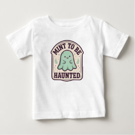 ミントになるべく呪われた かわいいミント幽霊 赤ちゃん ハロウィン ベビーTシャツ