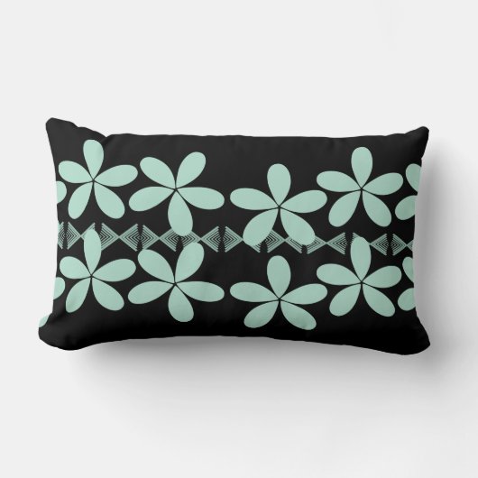 ミントによっては黒い枕が開花します ランバークッション (正面)