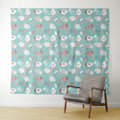 ミントに居心地の良い冬のクリスマスミッテンスのパターン タペストリー (インサイチュ(横))