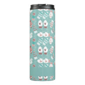 ミントに居心地の良い冬のクリスマスミッテンスのパターン タンブラー (裏面)