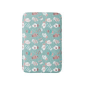 ミントに居心地の良い冬のクリスマスミッテンスのパターン バスマット (正面縦)