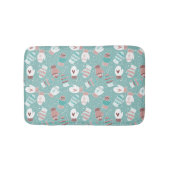 ミントに居心地の良い冬のクリスマスミッテンスのパターン バスマット (正面)