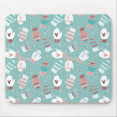 ミントに居心地の良い冬のクリスマスミッテンスのパターン マウスパッド (正面)