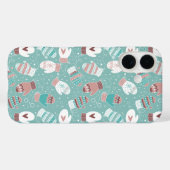 ミントに居心地の良い冬のクリスマスミッテンスのパターン Case-Mate iPhoneケース (裏面 (横))