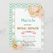 ミントに決定!ウェディングシャワー招待状 招待状 (正面/裏面)