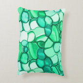ミントに緑の色合いの澄ん石のように丸い アクセントクッション (裏面(縦))