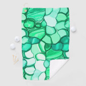 ミントに緑の色合いの澄ん石のように丸い ゴルフタオル (インサイチュ)