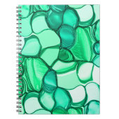 ミントに緑の色合いの澄ん石のように丸い ノートブック (正面)