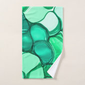 ミントに緑の色合いの澄ん石のように丸い バスタオルセット (ハンドタオル)