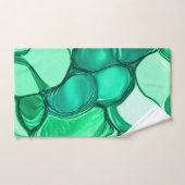 ミントに緑の色合いの澄ん石のように丸い バスタオルセット (ハンドタオル)