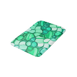 ミントに緑の色合いの澄ん石のように丸い バスマット