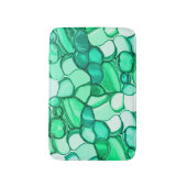 ミントに緑の色合いの澄ん石のように丸い バスマット (正面縦)