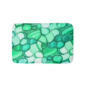 ミントに緑の色合いの澄ん石のように丸い バスマット (正面)