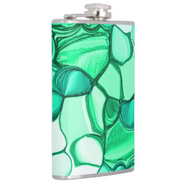 ミントに緑の色合いの澄ん石のように丸い フラスク