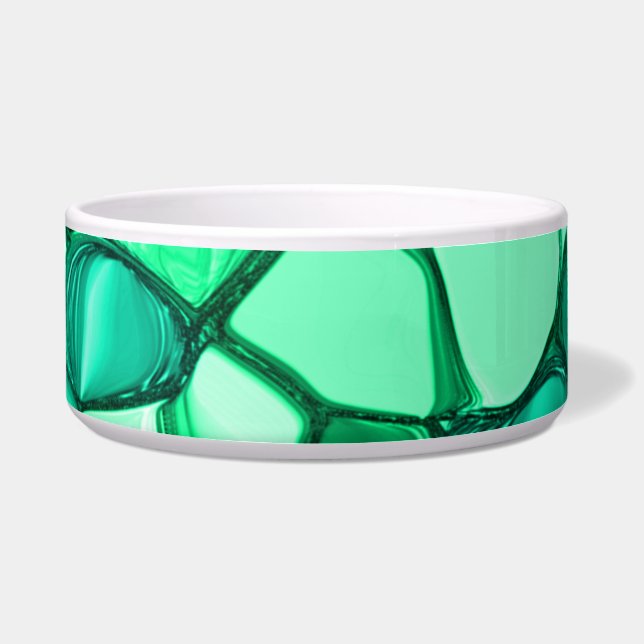 ミントに緑の色合いの澄ん石のように丸い ボウル (正面)