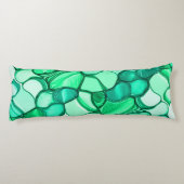 ミントに緑の色合いの澄ん石のように丸い ボディピロー (裏面)