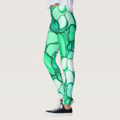 ミントに緑の色合いの澄ん石のように丸い レギンス (左)