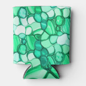 ミントに緑の色合いの澄ん石のように丸い 缶クーラー (正面)