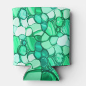 ミントに緑の色合いの澄ん石のように丸い 缶クーラー (裏面)