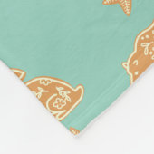 ミントのかわいいジンジャーブレッドCookie フリースブランケット (角)