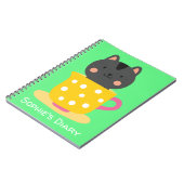 ミントのカップの漫画の可愛い猫 ノートブック (左側)