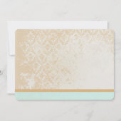 ミントのクラシックでヴィンテージな鳥かごのウェディング招待状 サンキューカード (裏面)