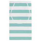 ミントのストライプなパターン スモールペーパーバッグ (裏面)